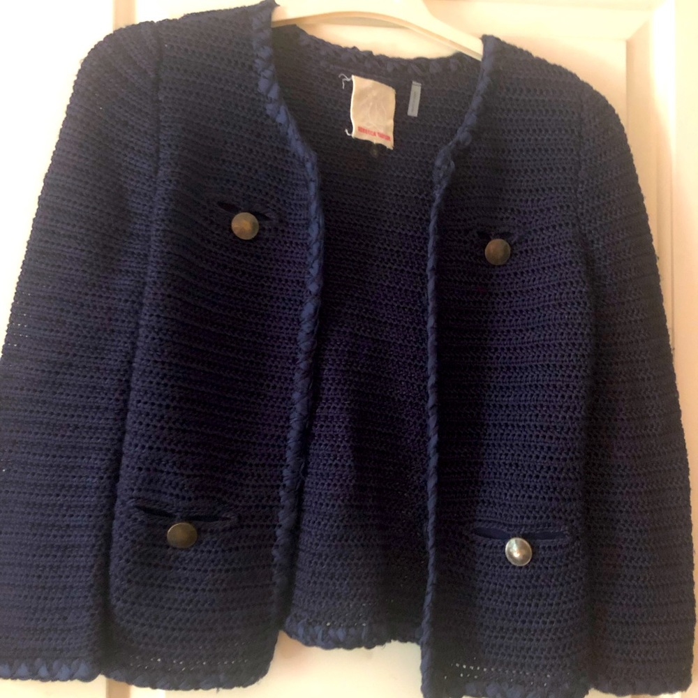 Rebecca Taylor Blazer Cardigan Navy Like New